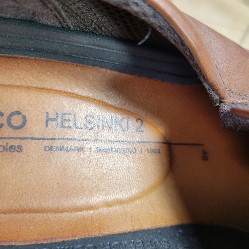 ecco‎ Helsinki 2 Men's Leather Slip-on Shoes Size US 12, EU 46 Brown Loafers